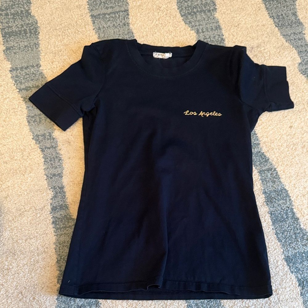Frame Denim Navy Blue Los Angeles Tee